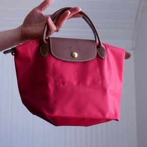 Modern Longchamp Le Pilage Type S modele depose cherry red nylon mini tote